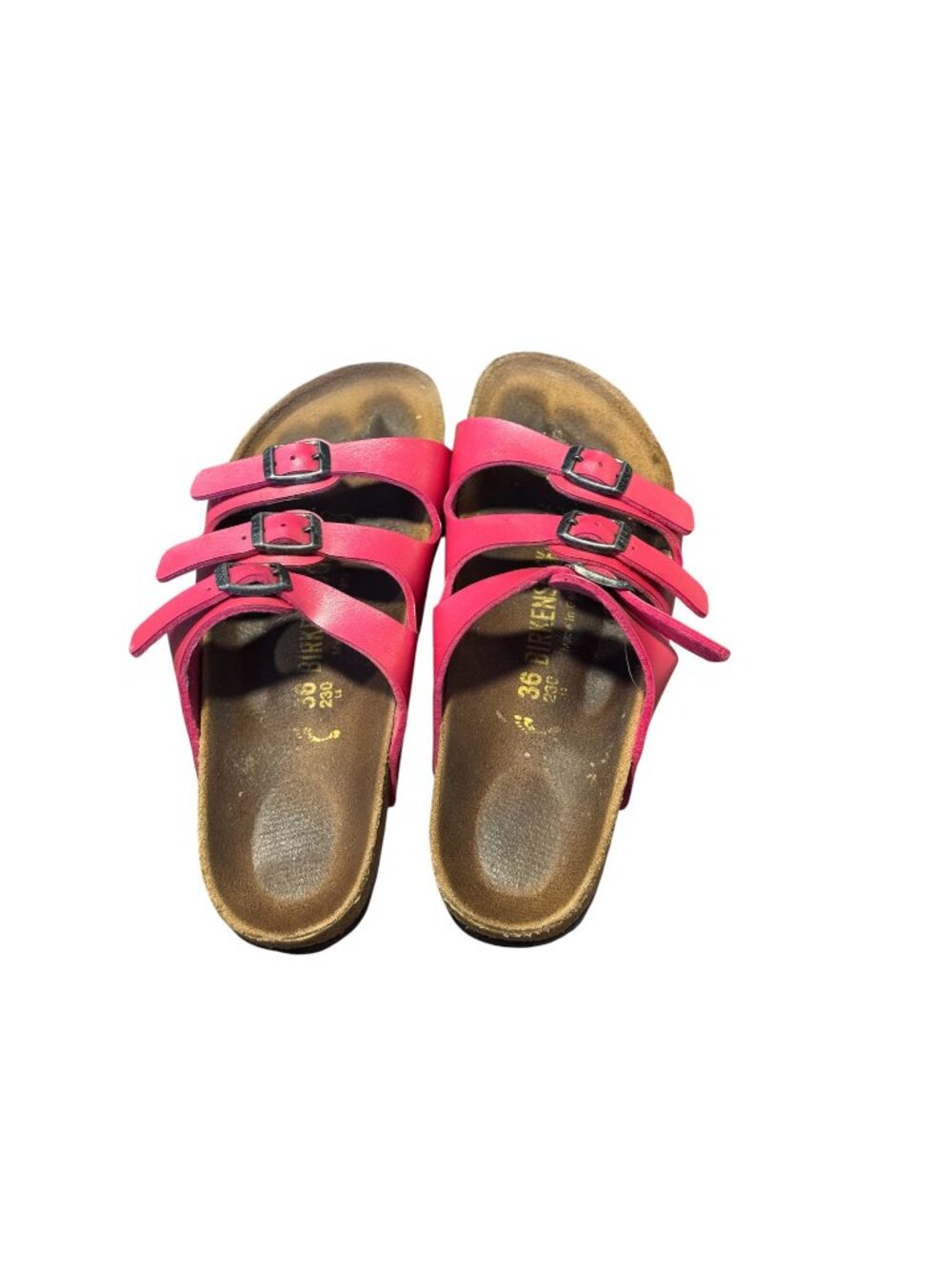Birkenstock Florida Sandals – Pink | Size 36 | 3 Strap Leather Buckle